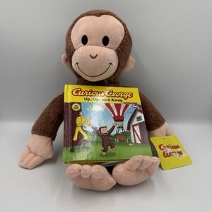 Curious George Plush Toy with Book Up Up and Away Kids Bundle
